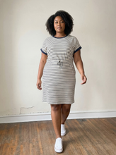 Load image into Gallery viewer, Extended Cabana Striped Knit Mini Dress