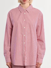 Load image into Gallery viewer, Red Stripe Button Down Shirt