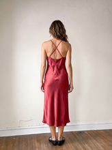 Load image into Gallery viewer, The Wardrobe Hero Satin Slip Dress | Dark Red
