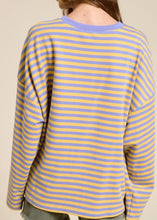 Load image into Gallery viewer, Lavender Striped Terry Oversized Long Sleeve Top