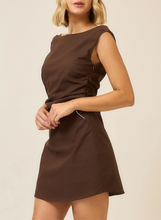 Load image into Gallery viewer, Espresso Ruched Sleeveless Mini Dress