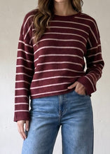 Load image into Gallery viewer, Autumn Avenue Stripe Sweater | Burgundy