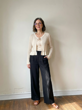 Load image into Gallery viewer, Black Tailored Linen Blend Wide Leg Trousers