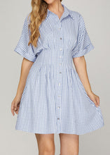 Load image into Gallery viewer, Classic Gingham Smocked Mini Dress