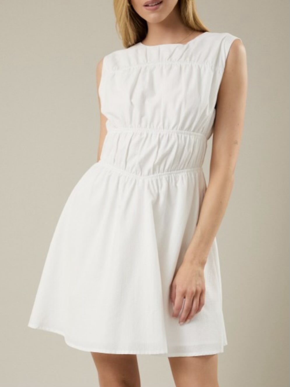 Covered Shoulder Fit and Flare Mini Dress L