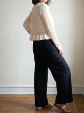 Load image into Gallery viewer, Black Tailored Linen Blend Wide Leg Trousers