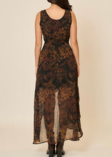 Load image into Gallery viewer, Sleeveless Floral Wrap High-Low Midi Dress