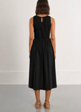 Load image into Gallery viewer, Black Smocked Midi Dress