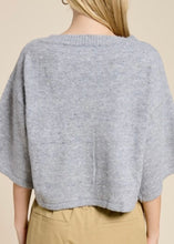 Load image into Gallery viewer, Grey Short Sleeve Boxy Knit Cardigan