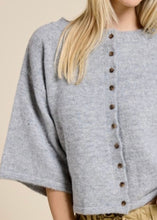 Load image into Gallery viewer, Grey Short Sleeve Boxy Knit Cardigan