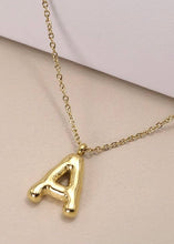 Load image into Gallery viewer, 18K Stainless Steel Bubble Initial Necklace