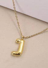 Load image into Gallery viewer, 18K Stainless Steel Bubble Initial Necklace