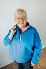 Load image into Gallery viewer, Extended Super Soft Fleece 1/4 Zip Sweatshirt | Blue