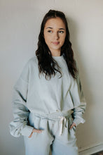 Load image into Gallery viewer, Pia Cropped Balloon Sweatshirt | Digital Mist