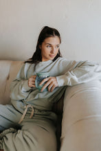 Load image into Gallery viewer, Pia Cropped Balloon Sweatshirt | Digital Mist