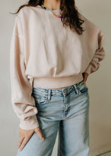 Load image into Gallery viewer, Pia Cropped Balloon Sweatshirt | Rose Tan