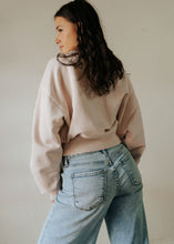 Load image into Gallery viewer, Pia Cropped Balloon Sweatshirt | Rose Tan
