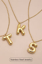 Load image into Gallery viewer, 18K Stainless Steel Bubble Initial Necklace