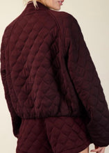 Load image into Gallery viewer, Lita Quilted Bomber Jacket | Dark Cherry
