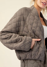Load image into Gallery viewer, Lita Quilted Bomber Jacket | Taupe