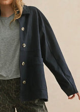 Load image into Gallery viewer, Navy Utility Button-Front Jacket