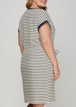 Load image into Gallery viewer, Extended Cabana Striped Knit Mini Dress