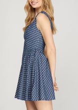 Load image into Gallery viewer, Sleeveless Star Print Chambray Dress