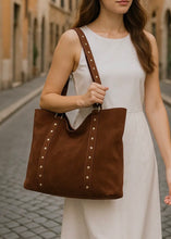 Load image into Gallery viewer, Clara Suede Leather Tote Bag