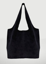 Load image into Gallery viewer, Giannina Suede Leather Shoulder Bag | Black