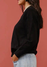 Load image into Gallery viewer, V-Neck Cashmere Blend Sweater | Black