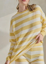 Load image into Gallery viewer, Butter Stripe Cashmere Blend Sweater