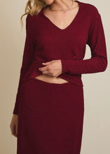 Load image into Gallery viewer, Burgundy Knit Two-Piece Set