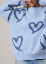 Load image into Gallery viewer, Light Blue Blue Heart Sweater