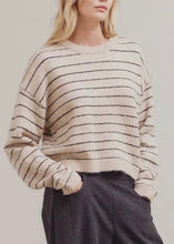 Load image into Gallery viewer, Sable Stripe Fuzzy Sweater Top