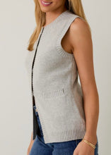 Load image into Gallery viewer, Heather Grey Button Down Knit Vest