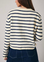 Load image into Gallery viewer, Ivory and Navy Stripe Cardigan