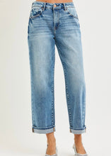 Load image into Gallery viewer, Extended Mid Rise Ankle Boyfriend Cuffed Jeans