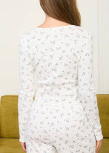 Load image into Gallery viewer, Floral Pointelle Cropped Knit Cardigan