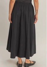 Load image into Gallery viewer, Elastic Waist Midi Poplin Skirt