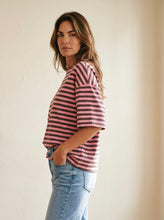 Load image into Gallery viewer, Weekend Stripe Relaxed Tee | Coral