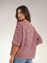 Load image into Gallery viewer, Weekend Stripe Relaxed Tee | Coral