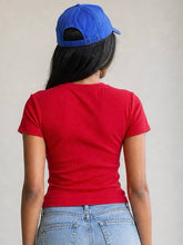Load image into Gallery viewer, All Star Ribbed Henley Tee | Cherry Red