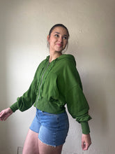 Load image into Gallery viewer, Evergreen French Terry Cropped Hoodie