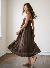 Load image into Gallery viewer, Chocolate Grove Pintuck Midi Dress