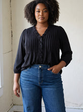 Load image into Gallery viewer, Extended Size Sutton Pleated Ruffle Blouse