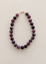 Load image into Gallery viewer, Natural Stone Agate Glass Necklace| Purple