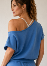 Load image into Gallery viewer, Off Duty One Shoulder Lounge Top | Aqua