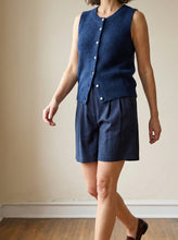 Load image into Gallery viewer, Navy Button Front Sweater Vest