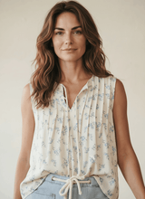 Load image into Gallery viewer, Garden Bloom Front Tie Sleeveless Top