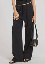Load image into Gallery viewer, relaxed drawstring pants black with white background